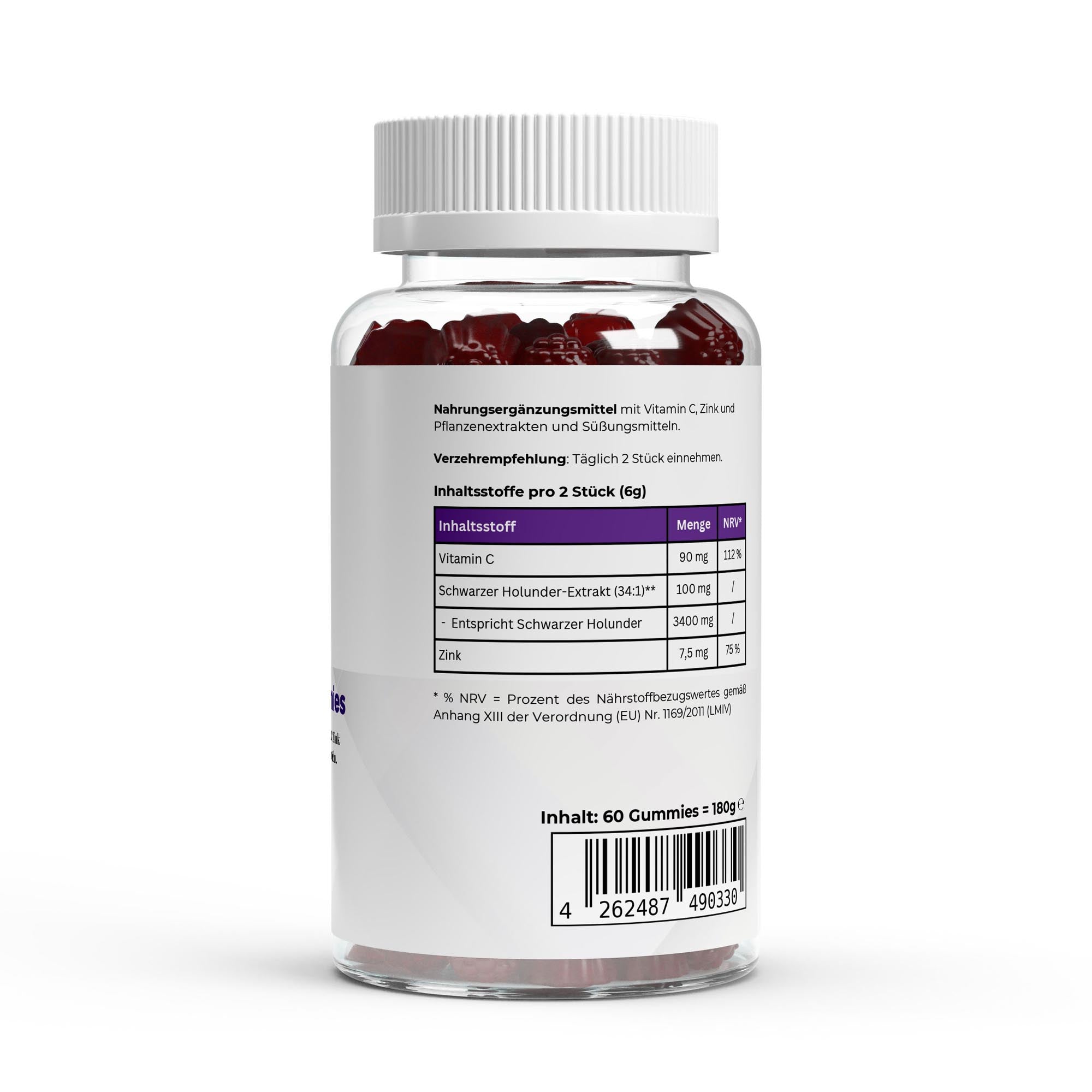 Elderberry + Vitamin C + Zinc Gummies – 60 pcs.